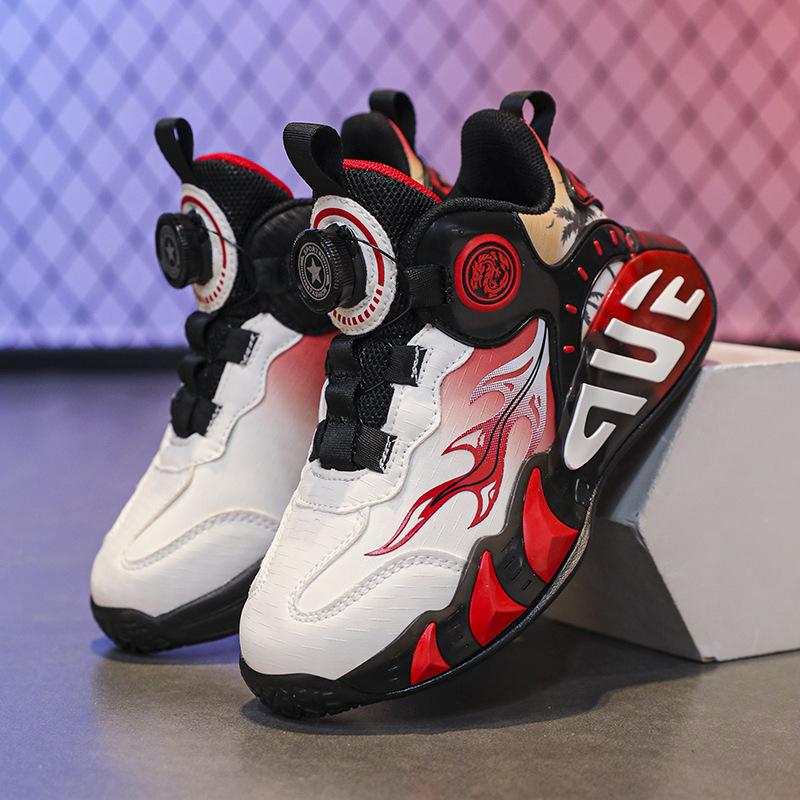 Boys shoes 2025 middle and older children's actual combat training basketball shoes non-slip spring and autumn children's sports shoes boys running