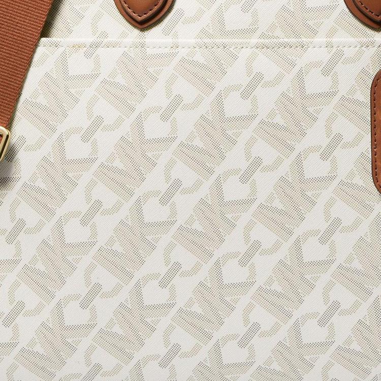 Michael Kors Gigi Classic Monogram Pendant Open Tote Bag Women Tote Bag Vanilla-White 30H3G3GT3B-099