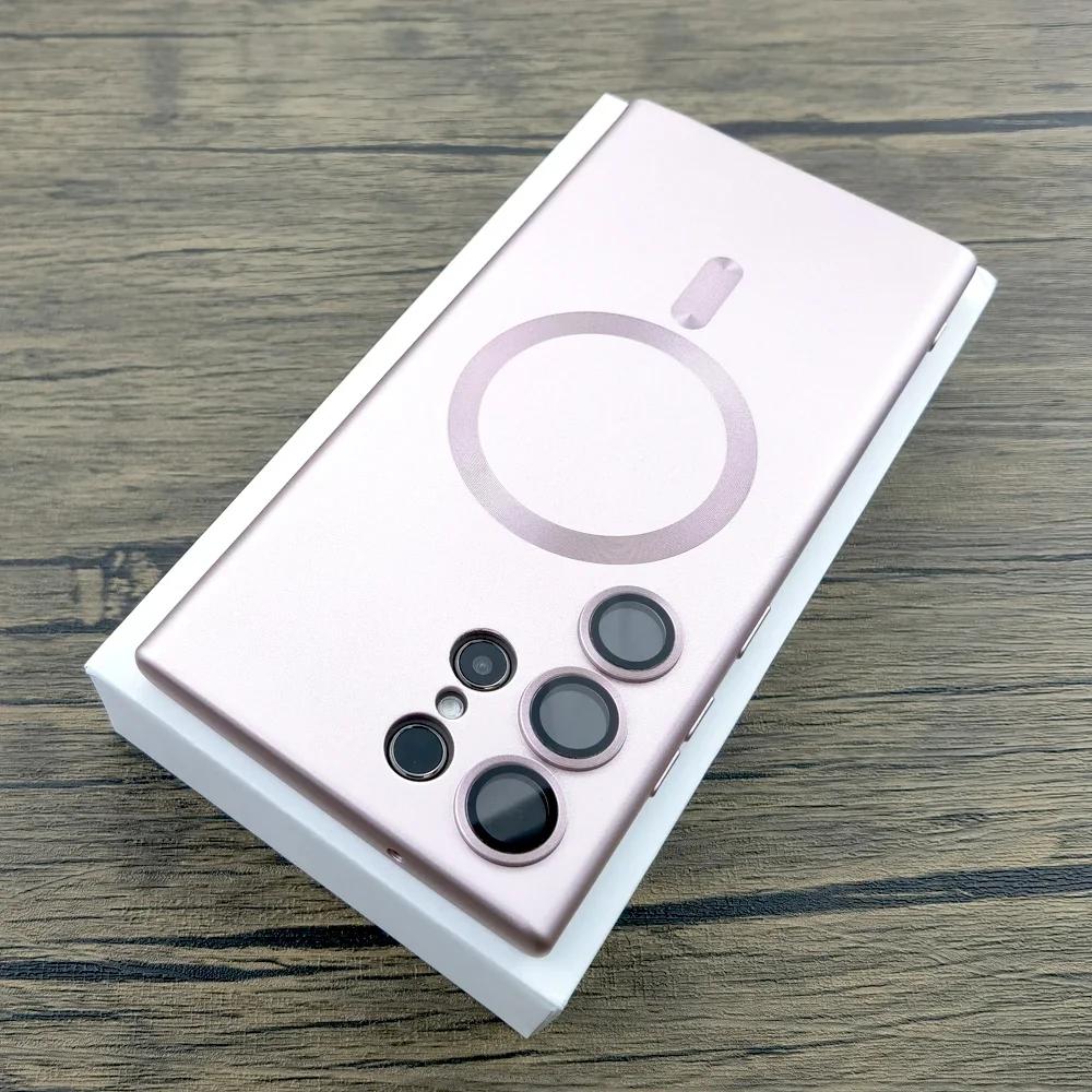 Luxuriöse magnetische weiche TPU-Hülle für Samsung Galaxy S25 S24 S23 S22 S21 S20 Ultra Plus FE Note 20 S25Ultra Für Magsafe Ladeabdeckung