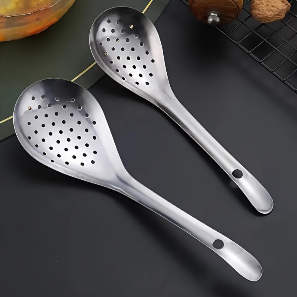 Stainless Steel Skimmer Spoon with Handle - Durable, Heat-Resistant Colander for Efficient Cooking & Draining