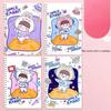1pc A5 Cartoon Line Coil Notebook Hard Cover Kawaii Korean Stationery School Supplies for Students Back To School