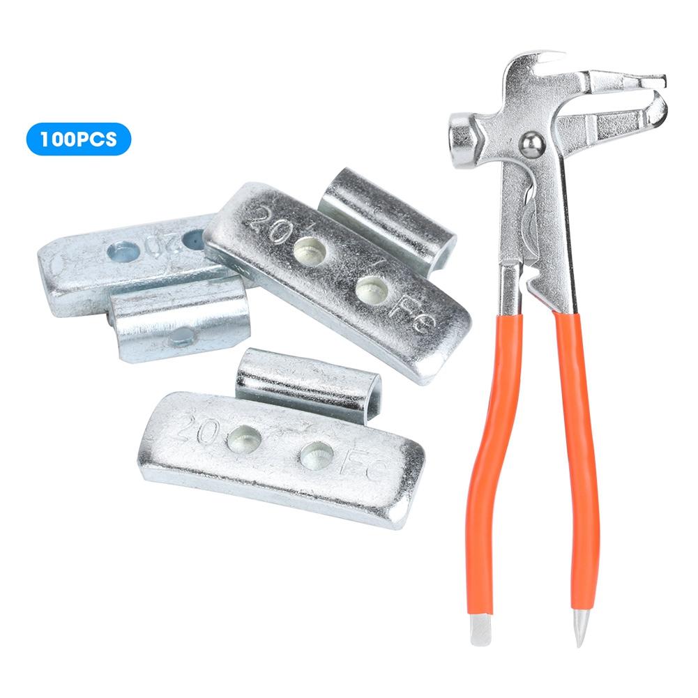 100 Stück 20g 0,71oz Aufsteckhaken Radwuchtblöcke P-Stil Reifengewicht Auswucht-Sortiment(Mit Radauswuchtzange )