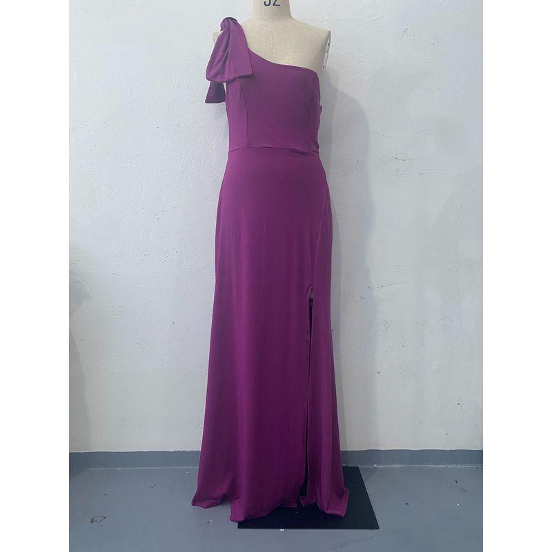 

European and American 2024 Spring New Socialite Formal Dress Temperament Slim fit Figure Long dress Women Purple L