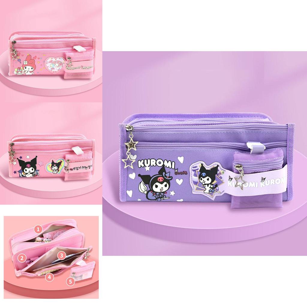 Sanrio Melody Kuromi Canvas Pencil Case Coin Purse For Students