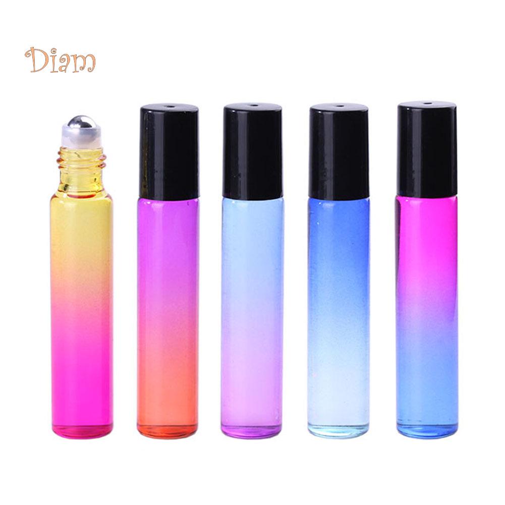 Super Beauty Store 5Pcs/Set 10ml Rollerball Multicolor Gradient Empty Essential Oil Perfume Bottle