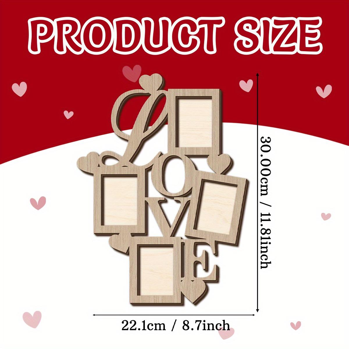 

Personalization Romantic Wooden Wall Decor, Photo Frame with Sawtooth Hangers, Lightweight Wall Mounted Photo Board for Home 30cm