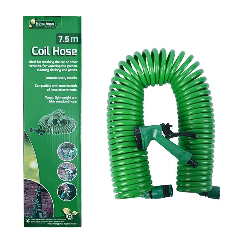 

Spring Telescopic Hose for Home & Car Wash - 5-Function Spray Gun, EVA Explosion-Proof Tube, Faucet Connector