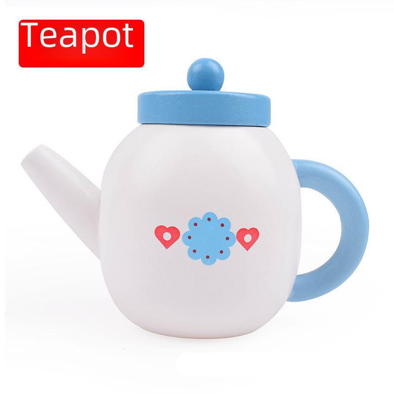 Yiwang Wooden Play Kitchen Toy Set Includes a Frying Pan and Hot Pot for Qieqi Le Cooking Fun.