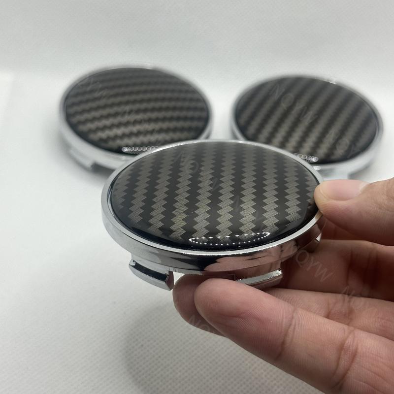 4 stk/sett 65 mm 3D karbonfiber bil Hjul senterhette Hjul Hjul senterhettesett Kjøretøydeksel Praktisk Slitesterk Høy kvalitet