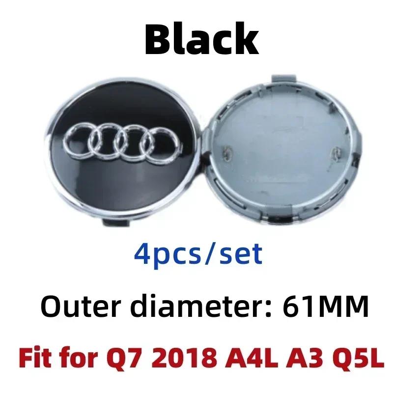 For Audi 60/61/68/69/77MM 4pcs Car Wheel Center Hup Cap Cover A4 A6L A7 A8 A3 A5 A6 S3 S4 Q3 Q5 Q5L Q7 Modification