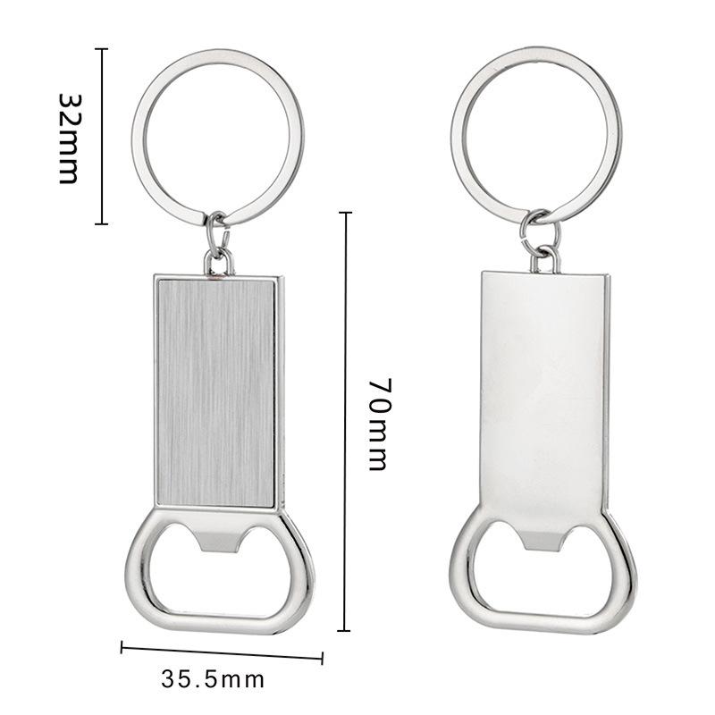 Creative Custom Laser Logo Name Keyring Practical Printing Activity Bar Ad Key Ring Chain Metal Beer Bottle Opener Keychain Gift