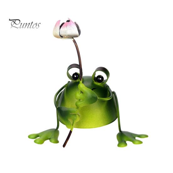 Frog Garden Statue Handmade Iron Frog Ornament Collectible Frog Figurine for Patio Balcony Home Indoor Decor Office Desk