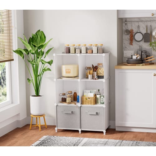 SIMPDIY Bookshelf, Storage Shelf, Storage Rack, Organizer, Large Capacity, Assembled, Clothes Storage Box, Convenient Wardrobe, Clothes Storage/Shoe R