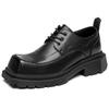 New Square Head Derby Shoes Men's Business Casual Retro Original Niche Design Thick Sole Heightening Ins Small Leather Shoes