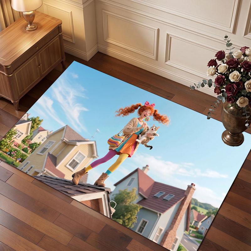 Pippi Longstocking Rug Soft Thick Non Slip Floor Carpet for Bedroom Living Room Home Decor