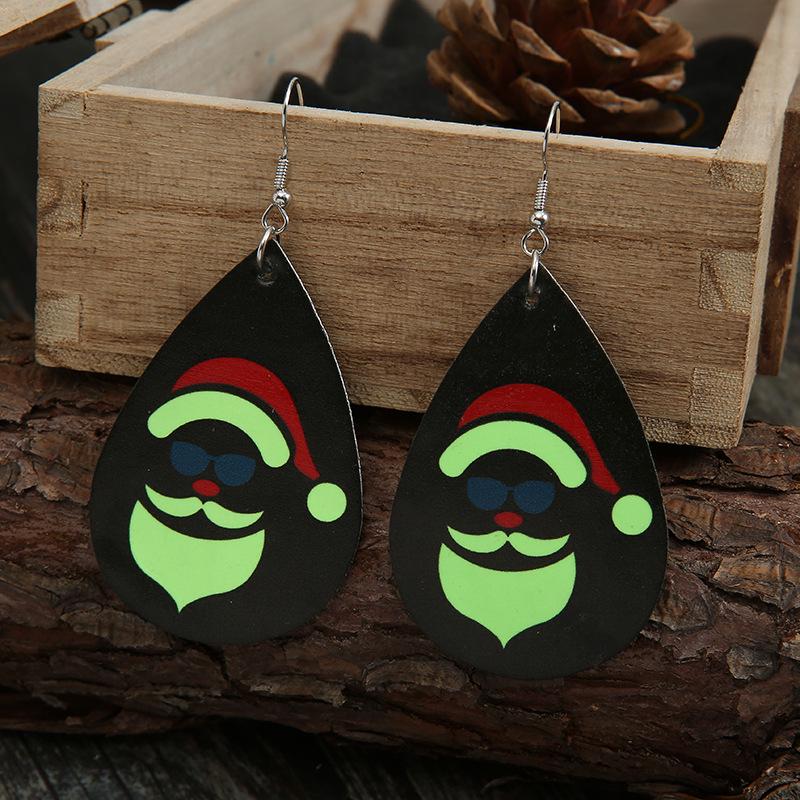 

Creative Fluorescent Santa Claus Sunglasses Earrings Pendant for Women