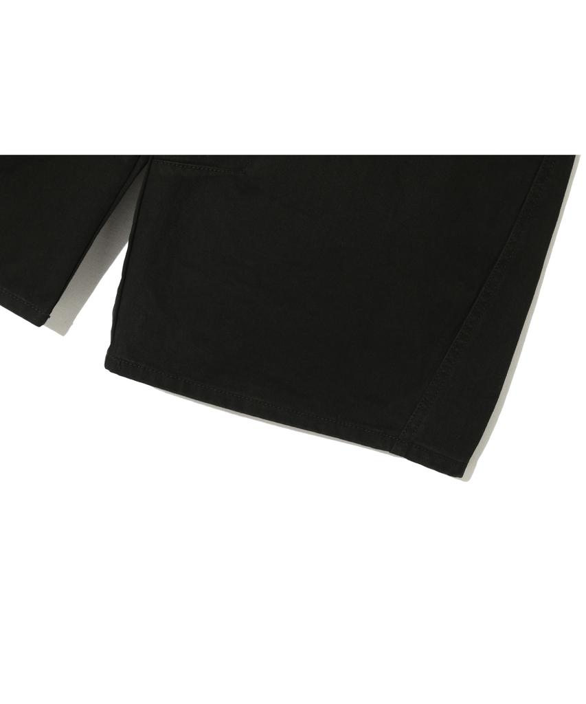 BASEMOMENT Cinch Back Curved Bermuda Shorts Black