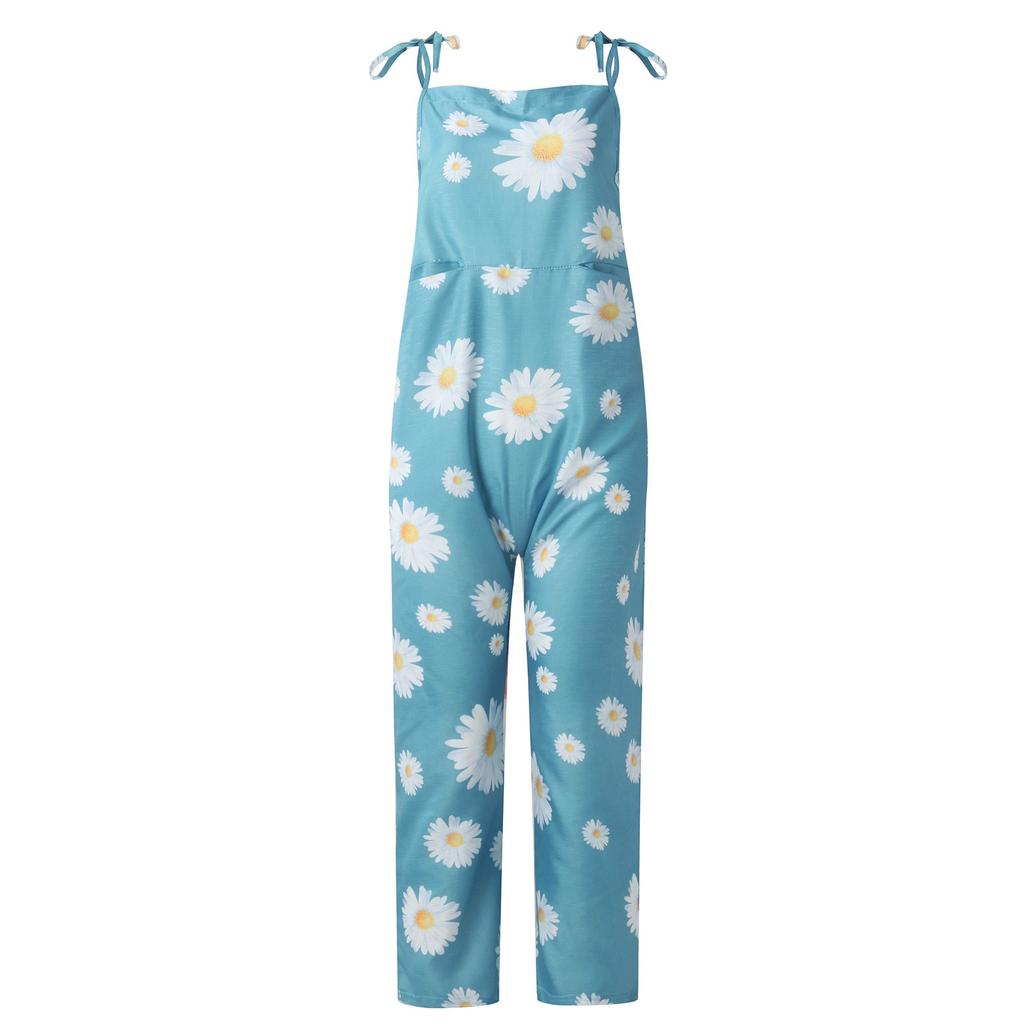 Damenmode Sommer süßer lockerer lässiger Druck Retro-Trägeroverall