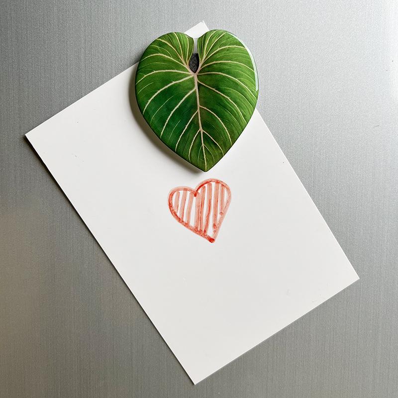 Plant Leaf Pattern Acrylic Refrigerator Magnets - Soft, Magnetic, Decorative Patches