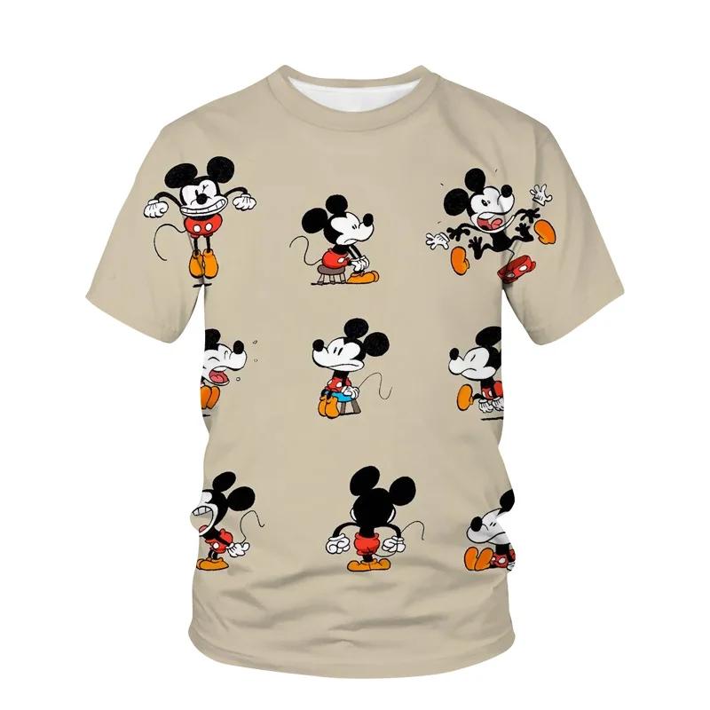 

2024 Disney Mickey 3D Print Short Sleeve Mickey Mouse Fashion Summer Cartoon Kids Boy Girls Футболка 140 cm