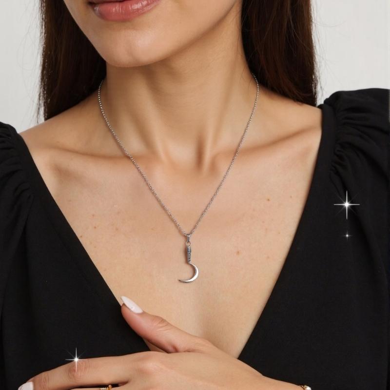 Gothic Neck Jewelry Pendant Necklace Scythe Necklace Adjustable Length Necklace Unisex Jewelry for Party Everyday Wear