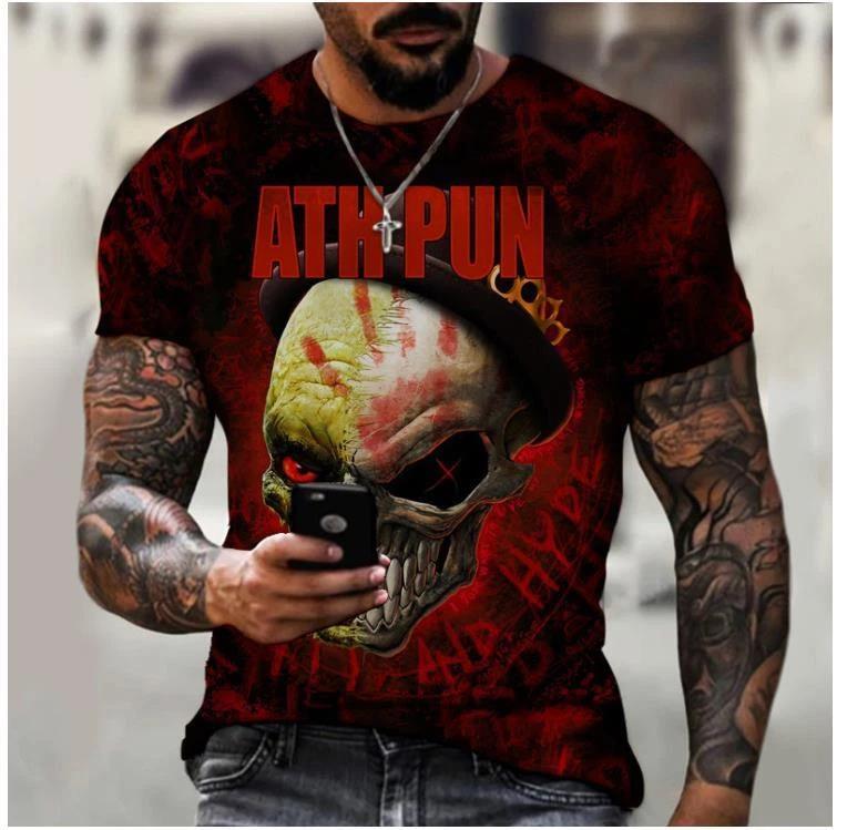 Skull skull 3D streetwear short sleeve T-shirt shirt costumes polyester 4XL