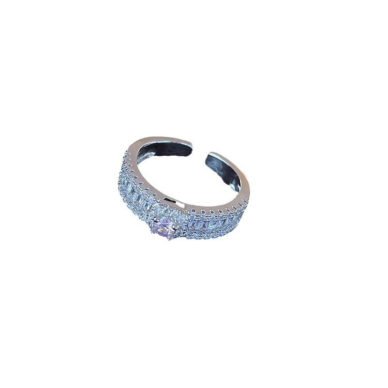 Zirconia Diamond Geometric Heart Open Ring - Fresh High-end Jewelry for Index Finger