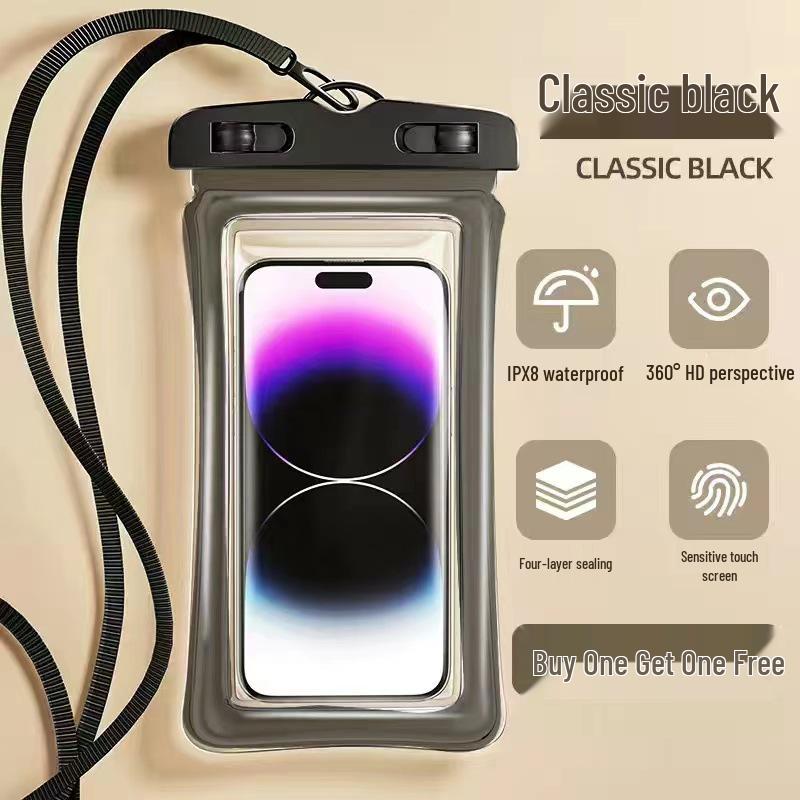 Sac étanche pour téléphone à écran tactile pour la natation, la plongée et le rafting - Étui auto-scellant et transparent