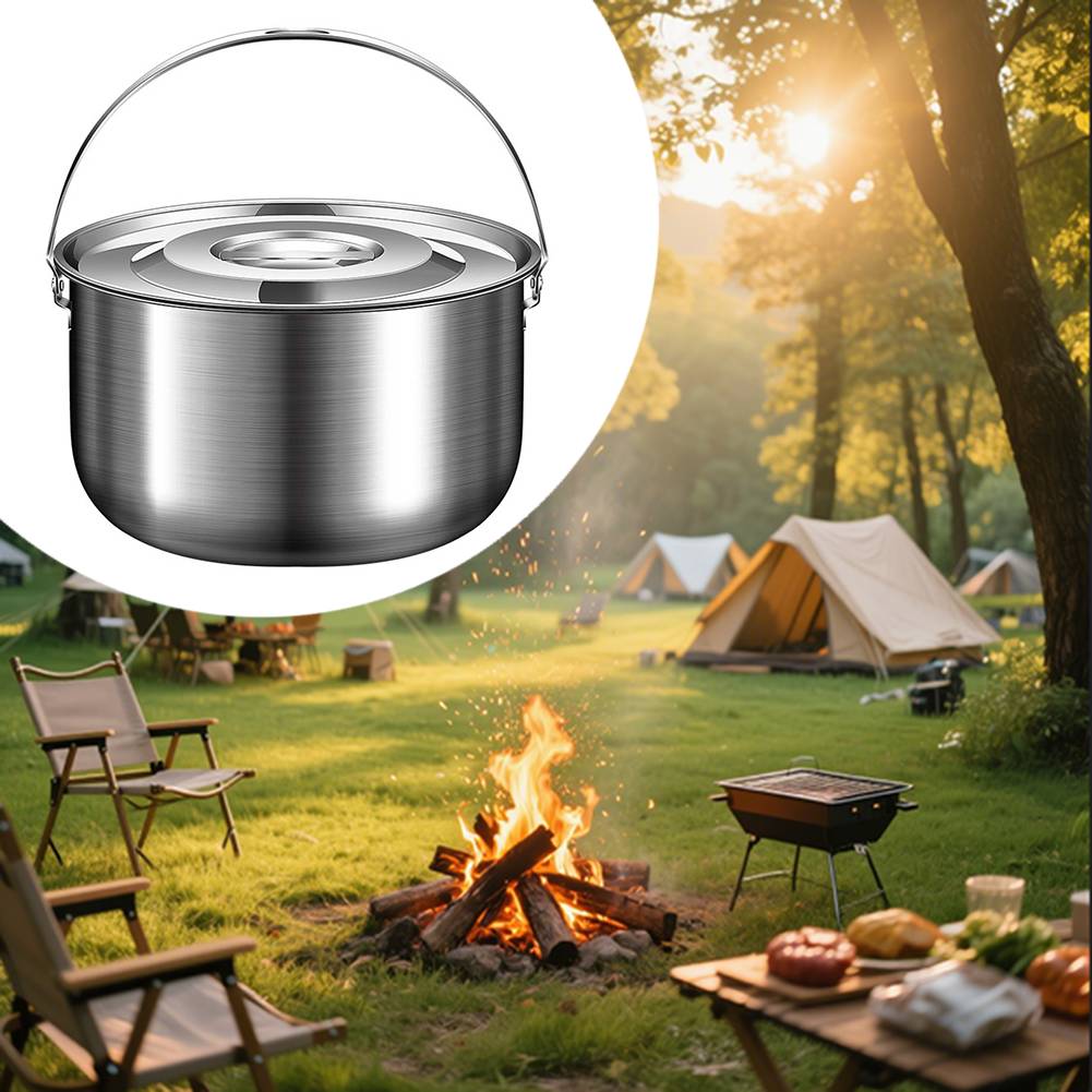 Camping Cookware Outdoor Cooking Stainless Steel Pot
