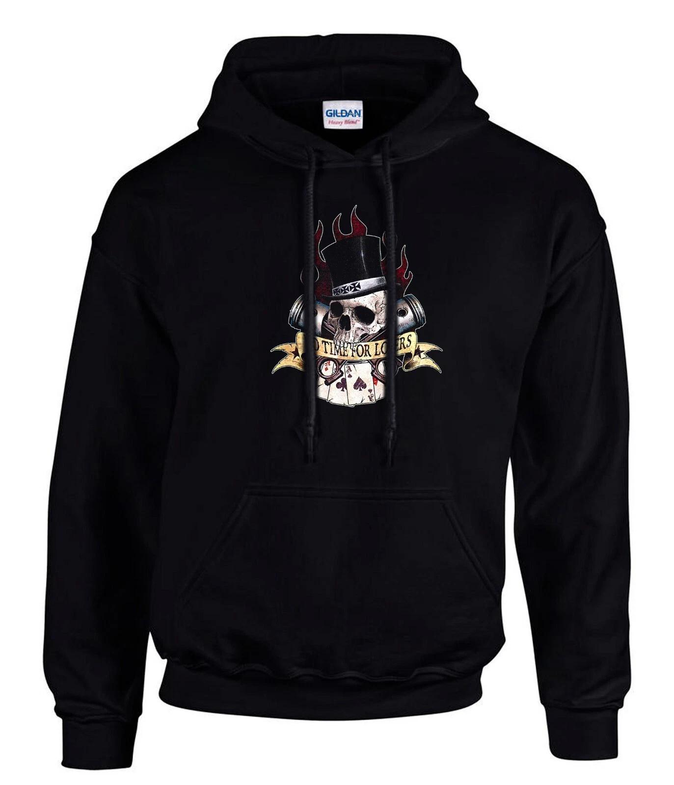 Skull Rockabilly Hot Rod Totenkopf Schwarz Hoodies Kapuzenpullover -3385-SW XL
