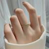 Delicate Slender Emerald Zircon Lace Diamond Narrow Open Ring Index Finger Ring Stacked Belt