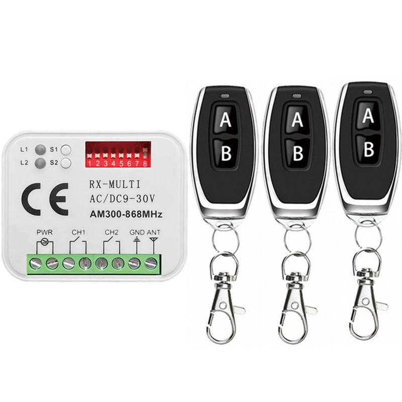 Multi-frequency Wireless Remote Control Switch RX-MULTI 300-868MHz Receiver for Garage Door and Barrier Gate Access Control