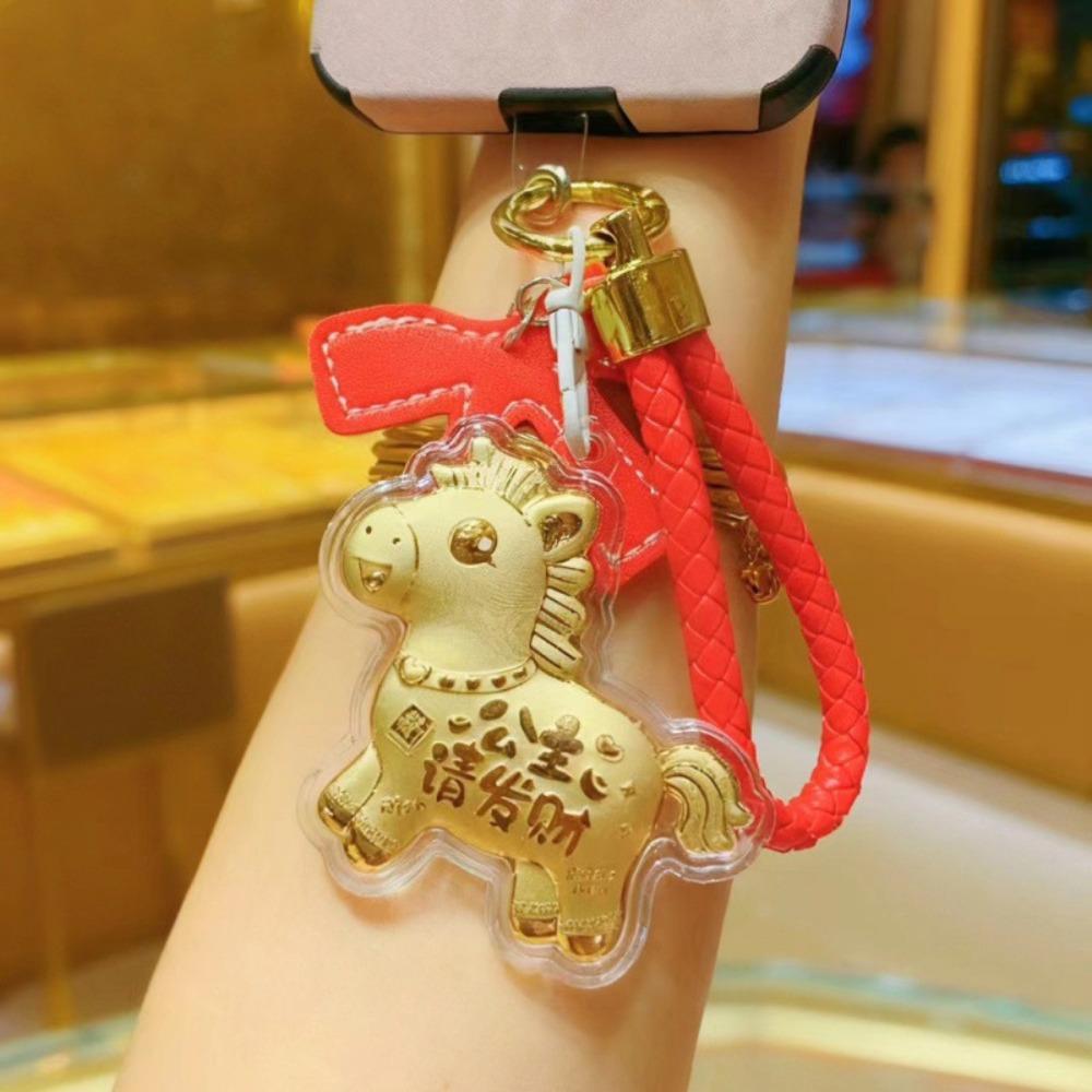 Fashion New Year Pendant New Zodiac Key Ring Backpack Pendant Horse Keychain  Car Keychain
