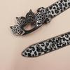 Leopard Print Rhinestone Knuckle Duster Punk Belt - Y2K European & American Style Women's Decorative Accessory