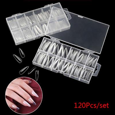 120Pcs Poly Nail Gel Nail Dual Forms Finger Extension Uv Builder Nail Tips Tools