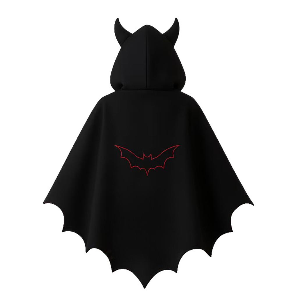 Men's Halloween Devil Cape Black and Red Gothic Adult Party Costume