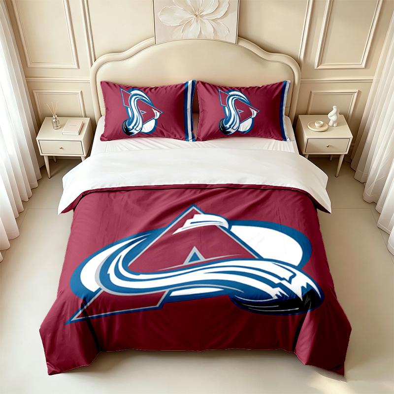 Colorado Avalanche (14) 3-teiliges Set, weich und bequem, ein ideales Geschenk für Familie und Freunde. Enthält einen Bettbezug und zwei Kissenbezüge.