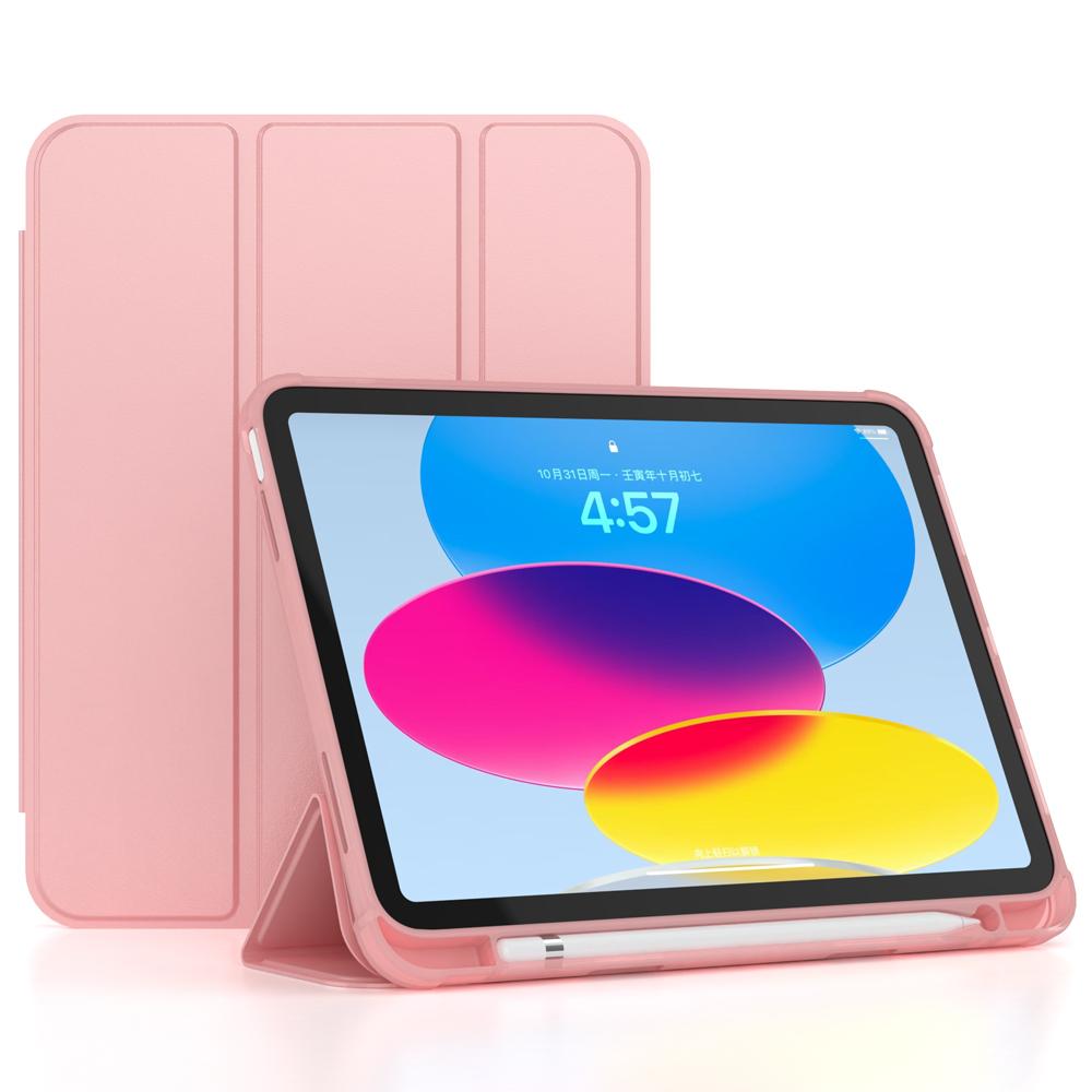 Custodia Per IPad 10a Gen 10.9 Pollici 2022 (A2696 A2757 A2777) - Con Portapenne, Funzione Smart Sleep/Wake, Fiori Rosa, Triplo Stand