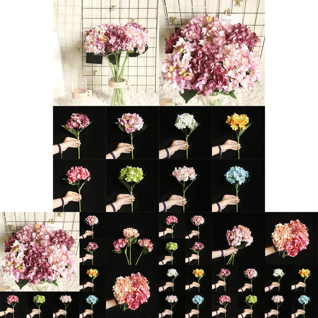 Exquisite 46cm Artificial Hydrangea Bouquet Of Real Touch Fake Silk Flowers For Bridal Wedding Home Decor