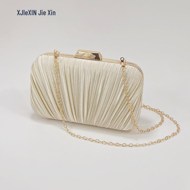Elegante Borsa a Spalla Pieghettata in Finta Seta - Pochette Clutch di Alta Gamma