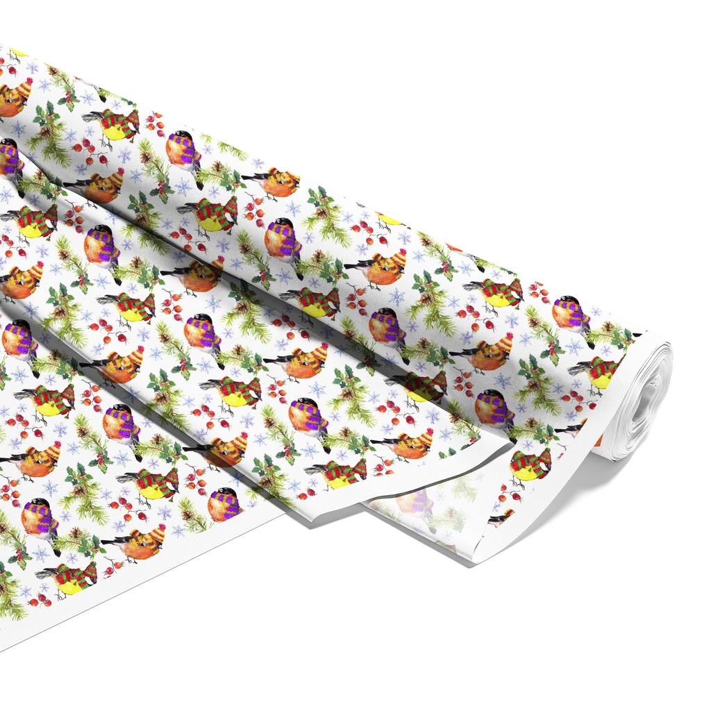 Outdoor Dekostoffe Oxford - Motiv Wintervögel I Dx017
