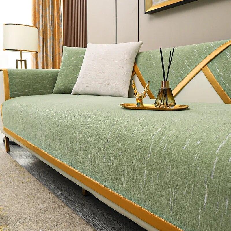 New Light Luxury Chenille Sofa Cover for Living Room All Inclusive Sofa Cushion Mat Couch Towel Non-Slip L Shape Sofa Towel Home