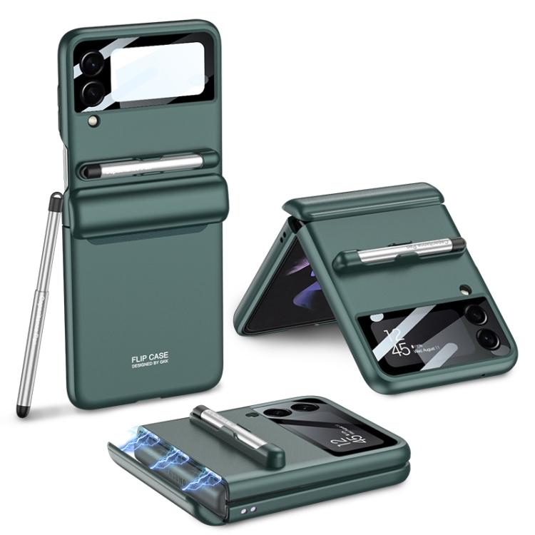 For Samsung Galaxy Z Flip3 5G GKK Magnetic Full Coverage Phone Flip Case with Pen