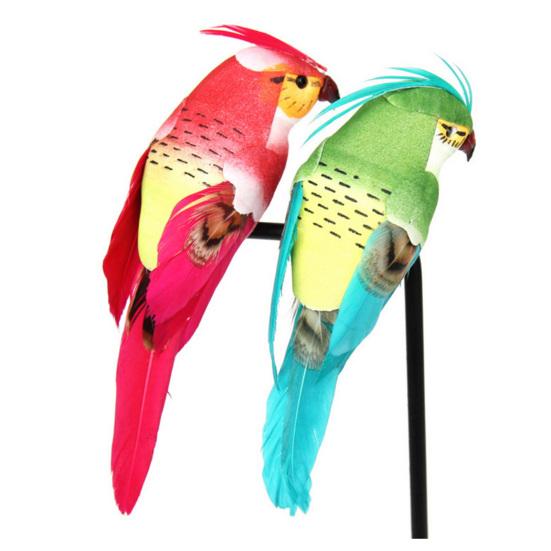 Realistische künstliche Papageienvogel-Dekoration, handgefertigter Schaumstoff mit Federn, Garten- oder Heimdekoration