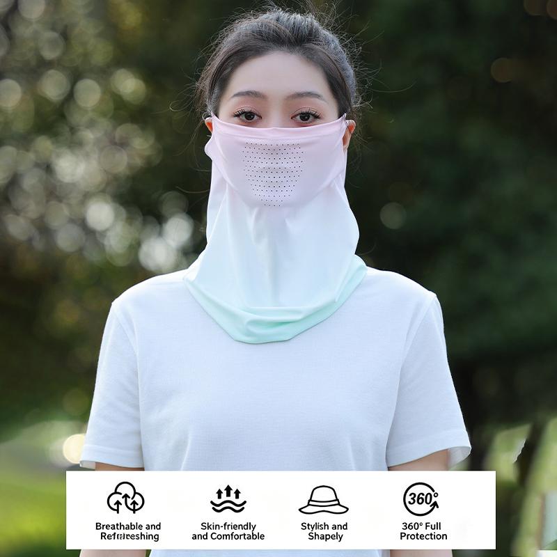 Gradient Colors Breathable Soft Ice Silk Uv Sun Protection Face Mask Summer Outdoor Cycling Hiking Unisex Face Scarf