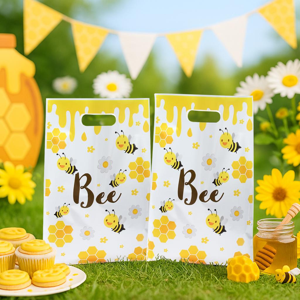 10/25/50pcs Little Honey Bee Handbag Little Bee Theme Birthday Party Decorations Kids Favors Gift Hand Bag Baby Shower Supplies