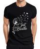 Just Breathe Dandelion Butterfly Mindfulness Yoga Meditation Men's T-Shirt