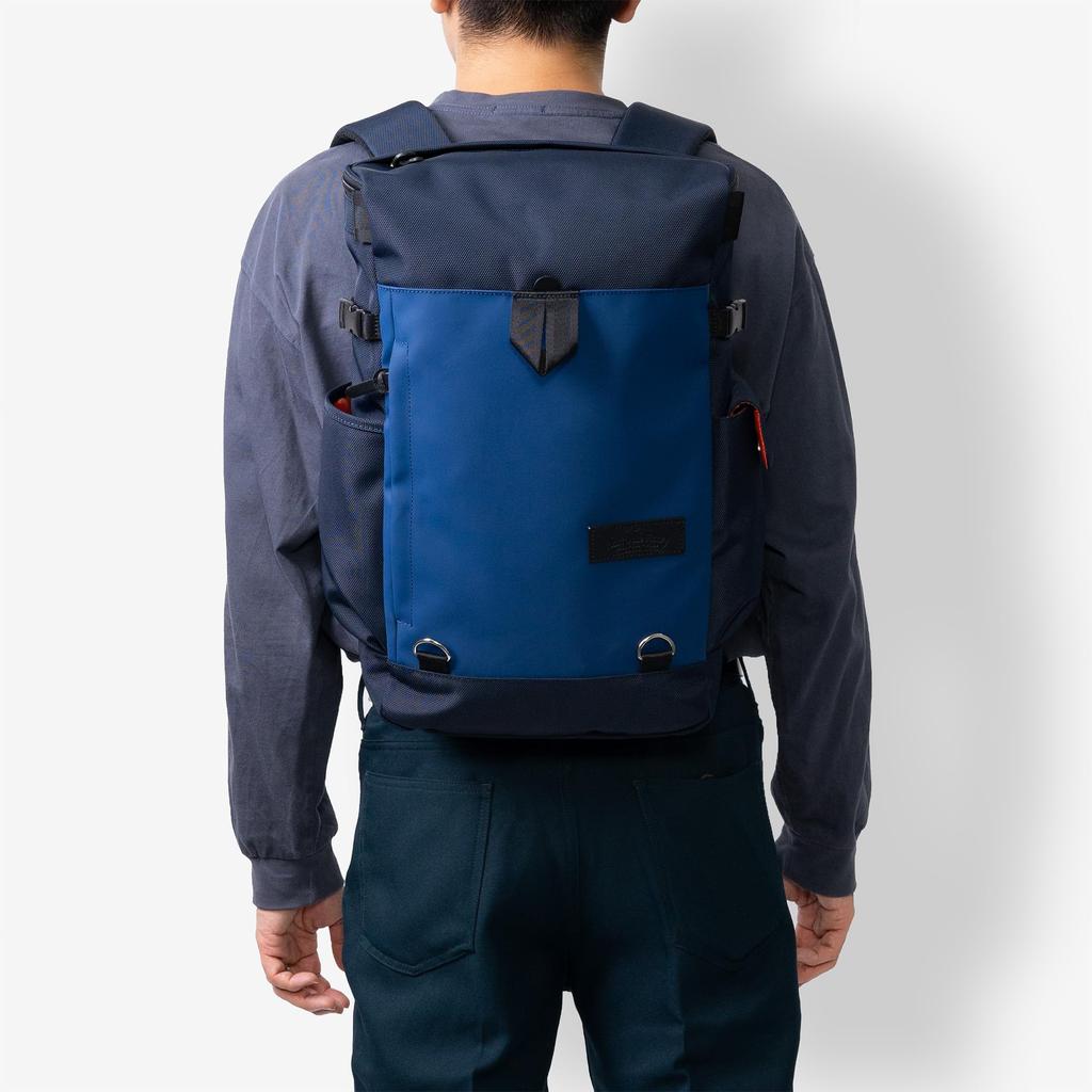 Heart Made Factory 20L Square Backpack, A4 Size, Polyester, Boxy Series, FY-0784 (Navy)