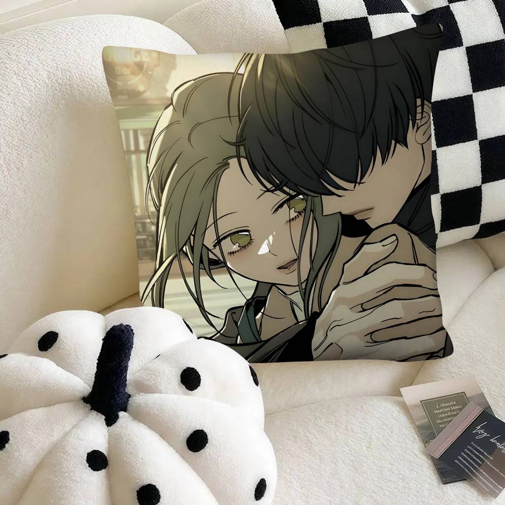 Anime Tears On A Withered Flower Pillow Case Fashion Square Pillowcase Bedroom Sofa Room Ins Decoration Leisure
