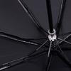 Portable Umbrella Tri Fold 8 Ribs Rain Sun Dual Use Windproof Foldable Plaid Pattern Umbrella for Outdoor Travel White
